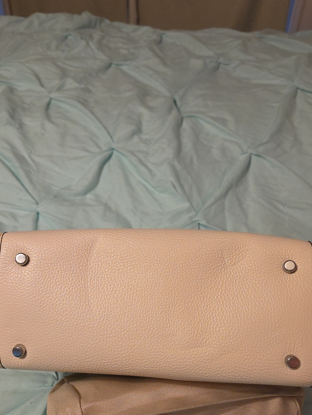 Coach Signature Canvas Tote with Rainbow Stripe and Cream Trim - Picture 3 of 4